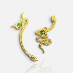 Snake Ear-Cuff with Trillion Peridot Sterling Silver 925